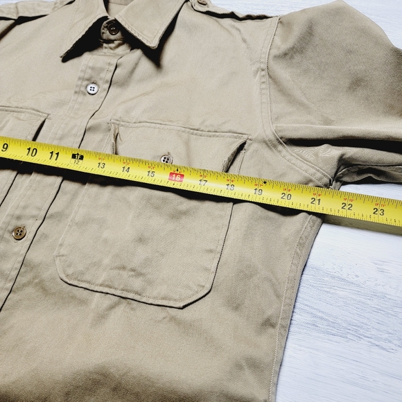 Vintage 1950s Khaki Shirt Fordham Clothing Co. Rare Excellent Condition size 15 - Picture 7 of 9